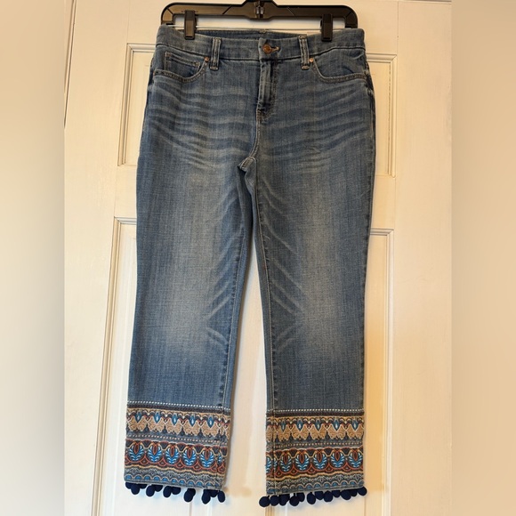 Chico's Blue Denim Set with Multicolor Embroidery - Picture 11 of 15